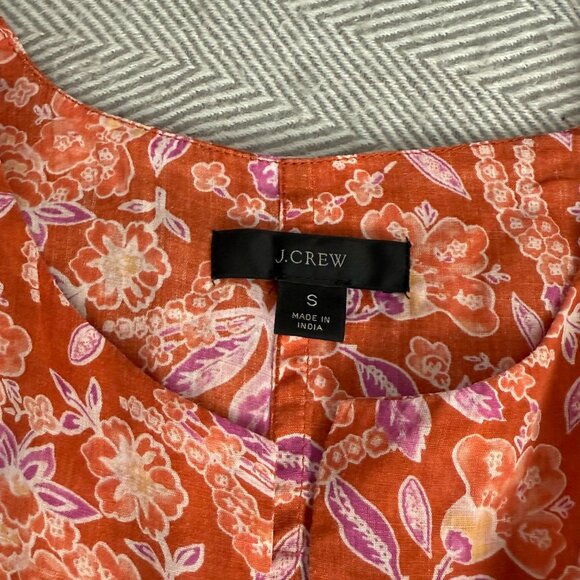 🌻 J.Crew Long-sleeve ramie tunic top in painted block print - Picture 6 of 10